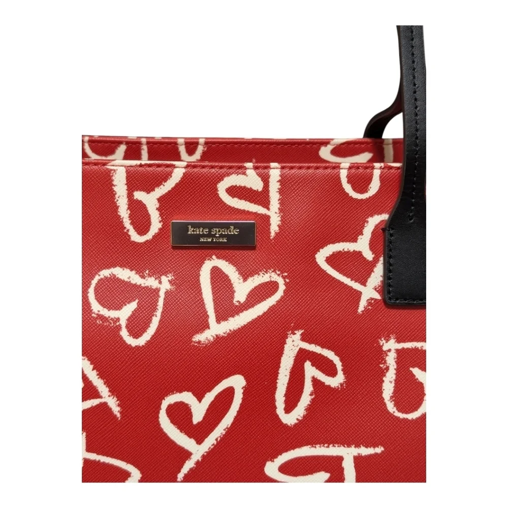Kate Spade ♠️ Margareta Lipstick Hearts Tote & Scribble Staci Continental Wallet